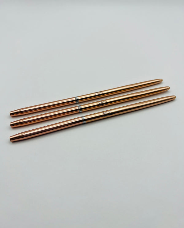 Set of 3 Ultra Thin Rose Gold Liner Brushes