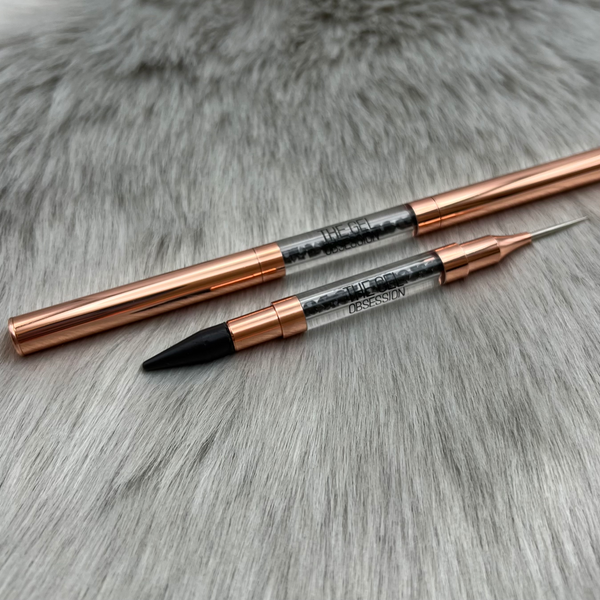 Gem - Rose gold and black ended crystal picker